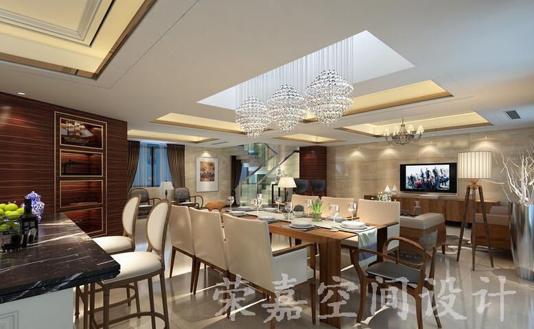 上海裝修案例現(xiàn)代奢華 沉鏡別墅
