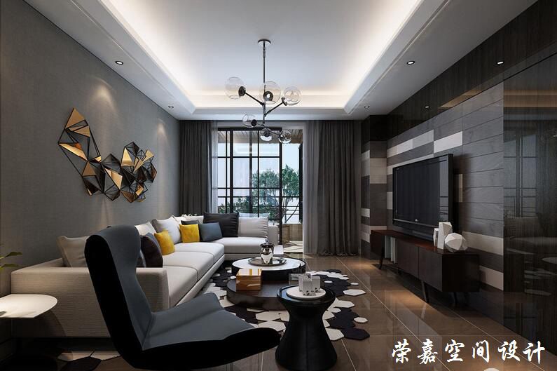上海裝修案例三室現(xiàn)代 深沉之境