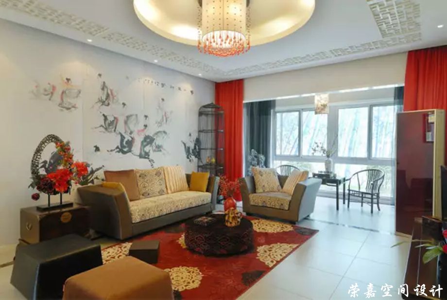 上海裝修案例120㎡中式婚房，熱情、浪漫、接地氣！